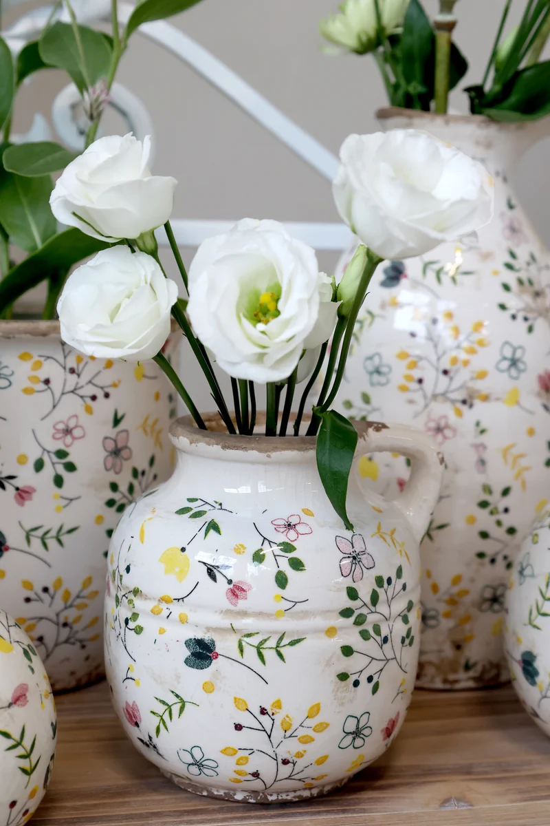 Chic Antique Cavaillon Flasche mit Blumenmotiv