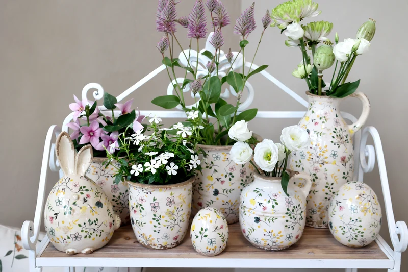 Chic Antique Cavaillon Flasche mit Blumenmotiv