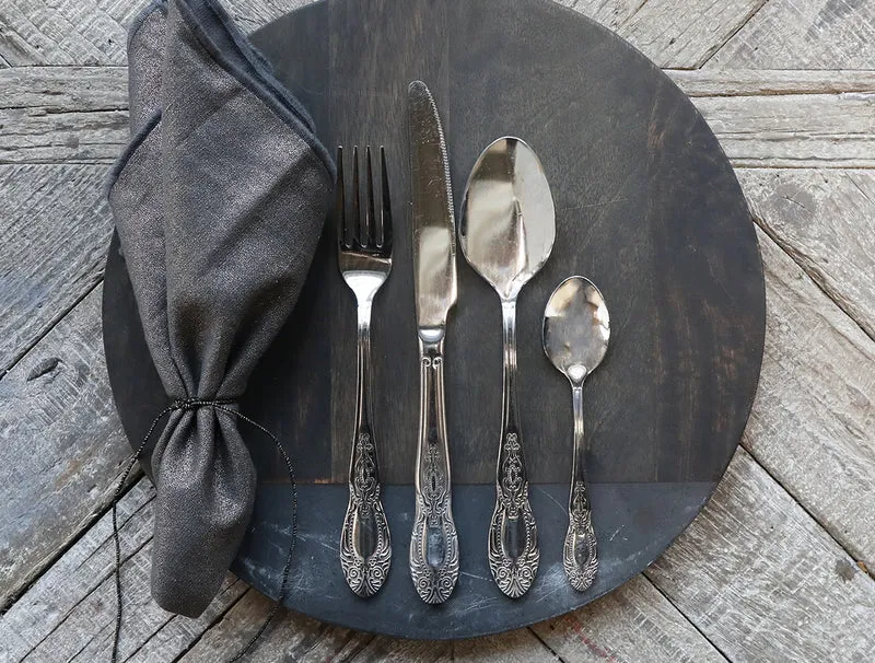 Chic Antique Besteck mit Dekor Set Silber glänzend – 4-teilig