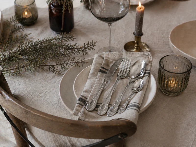 Chic Antique Besteck mit Dekor Set Silber glänzend – 4-teilig