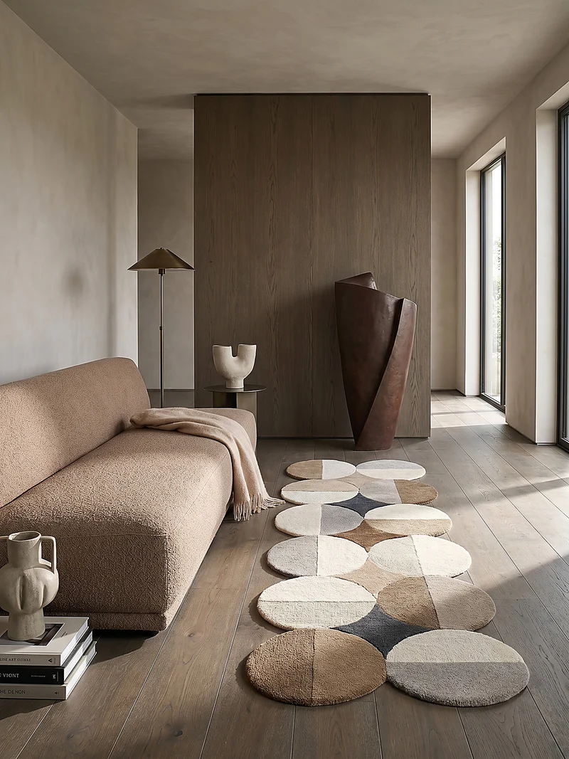 Wollteppich Kreis Wellenform, Wohnzimmer