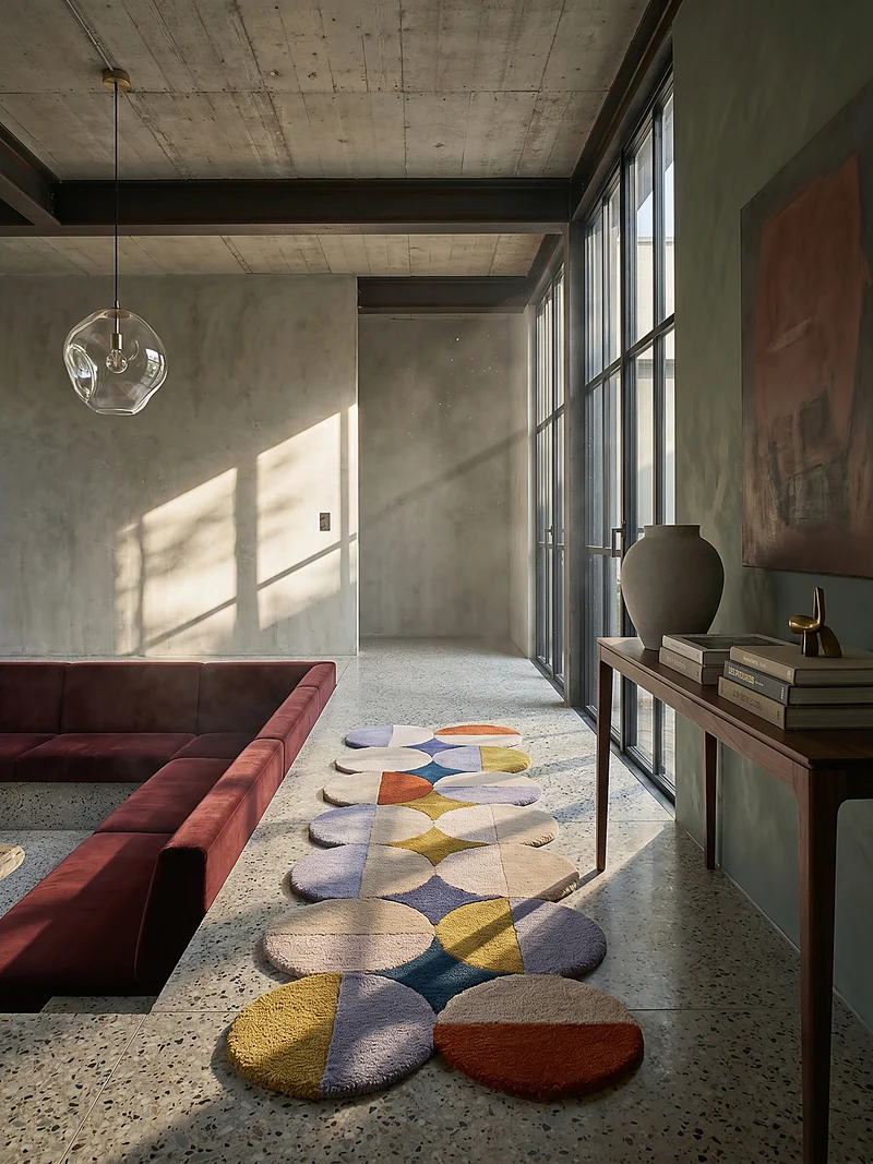 Wollteppich Kreis Wellenform, Wohnzimmer