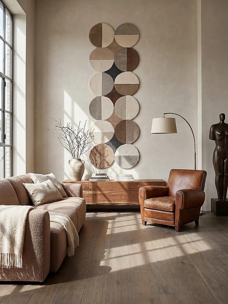 Wollteppich Kreis Wellenform, Wohnzimmer
