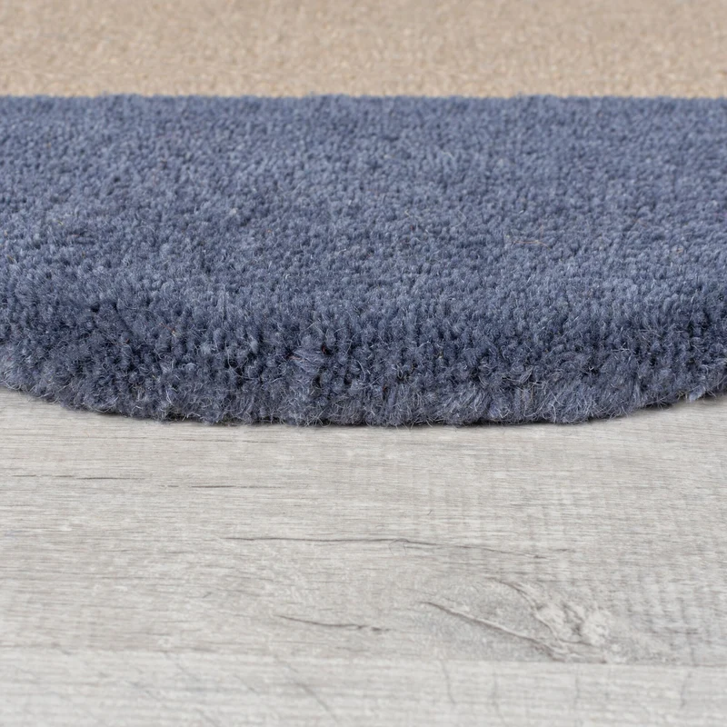 Wollteppich mit Rahmenmotiv · Wellenkante · 12 mm Flor