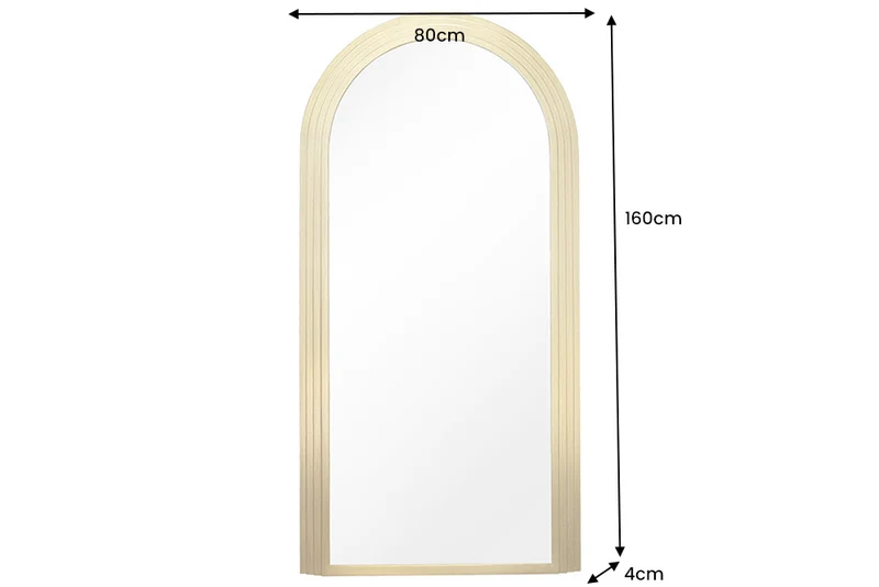 Design Rundbogen Spiegel 160x80cm gold FORMOSA Wandspiegel