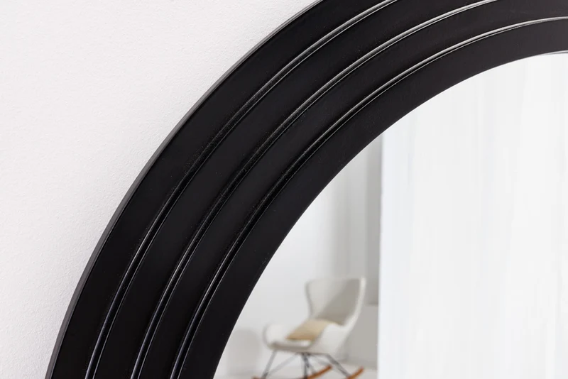 Design Rundbogen Spiegel 160x80cm FORMOSA schwarz Wandspiegel