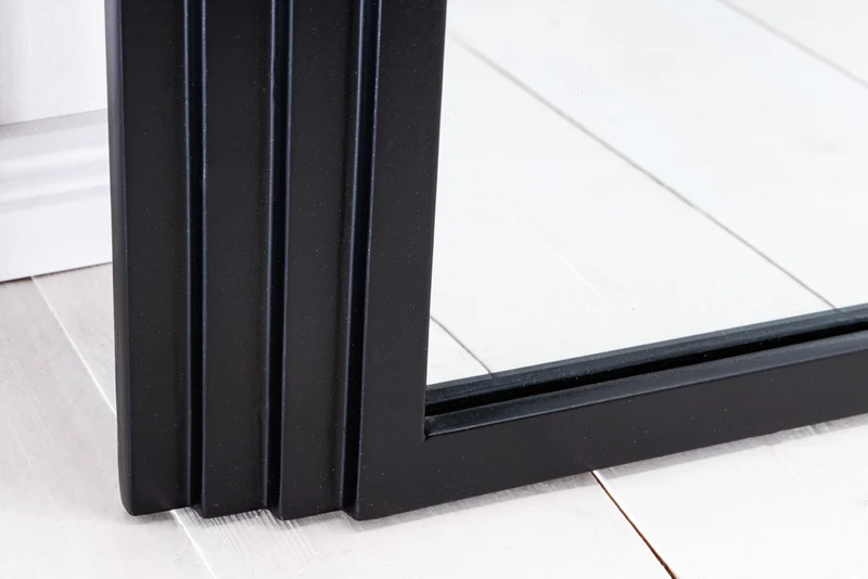 Design Rundbogen Spiegel 160x80cm FORMOSA schwarz Wandspiegel