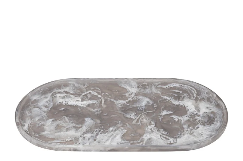 Casa Padrino Luxus Tablett Schwarz 50 x 25 x H. 1,7 cm - Rechteckiges Deko Tablett aus Kunstharz mit transparent schwarzer Wirbeloptik - Luxus Deko Accessoires