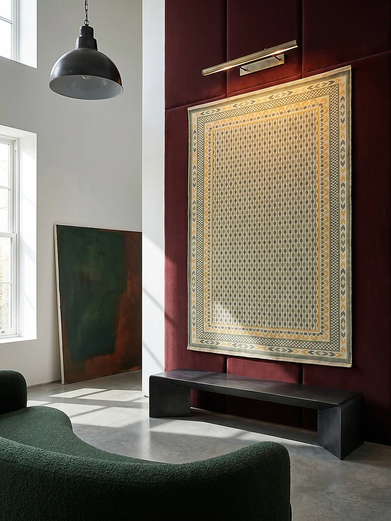 Teppich Jacquard-gewebt, Jute & Baumwolle, mit farbenfrohem Boho-Bordüren-Muster