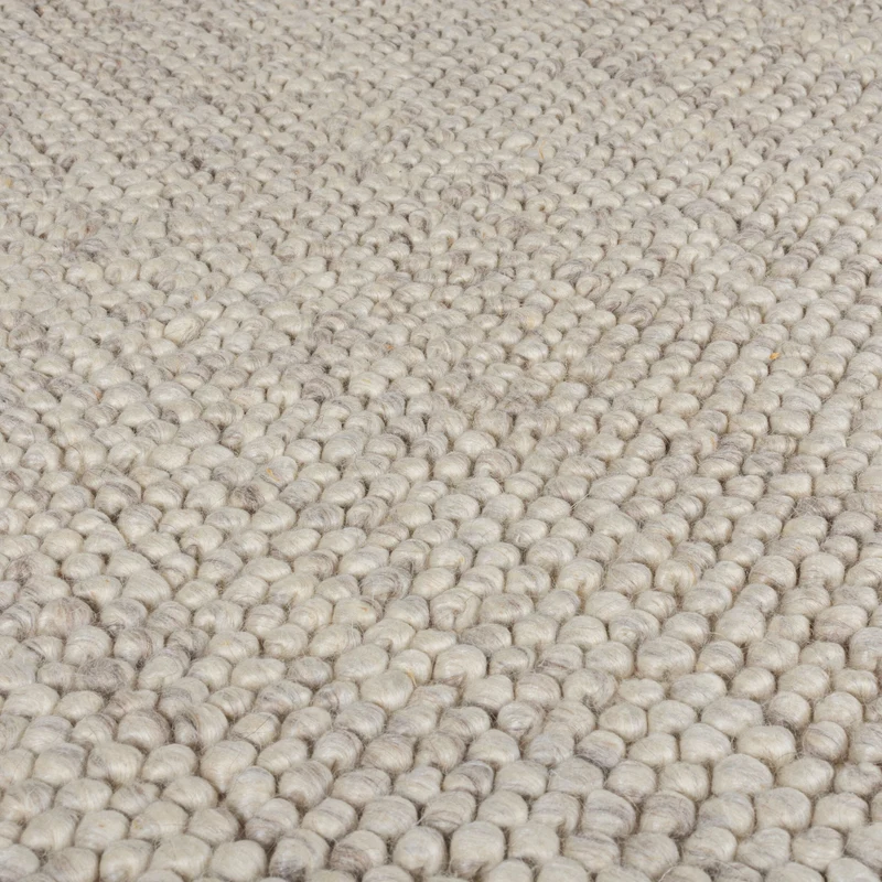 Teppich aus Wollmischung, handgewebt mit stilvollem Noppeneffekt, strapazierfähig