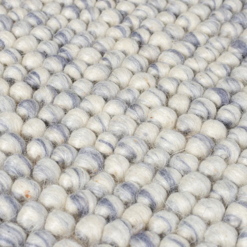 Teppich aus Wollmischung, handgewebt mit stilvollem Noppeneffekt, strapazierfähig