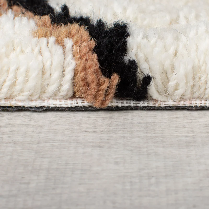 Hochflor Teppich Zottelig aus Wolle, Berber Stil, Shaggy