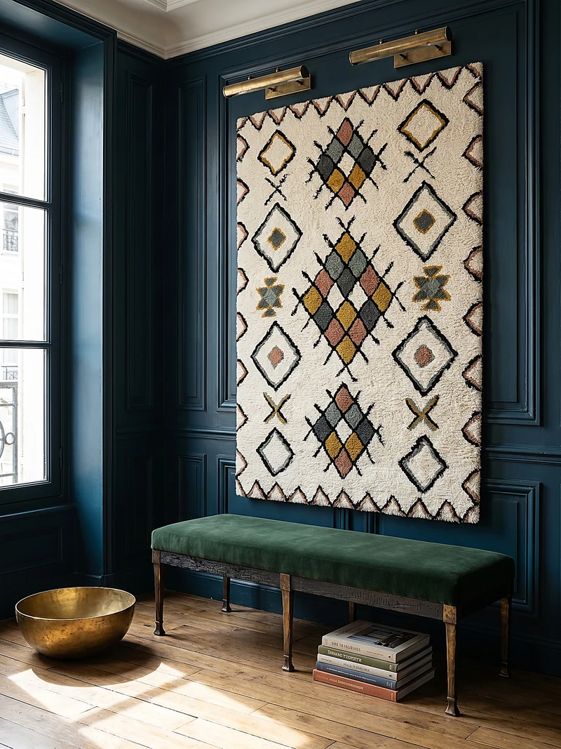 Hochflor Teppich Zottelig aus Wolle, Berber Stil, Shaggy