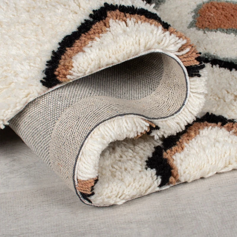 Hochflor Teppich Zottelig aus Wolle, Berber Stil, Shaggy
