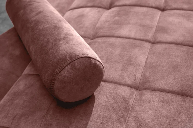 Elegantes Schlafsofa DIVANO 196cm altrosa Mikrovelours 3-Sitzer