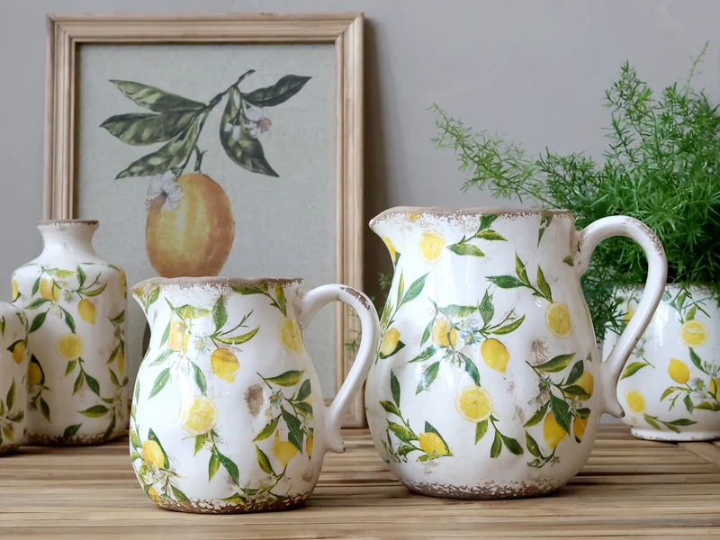 Chic Antique Limonen Kanne mit Zitronenmotiv