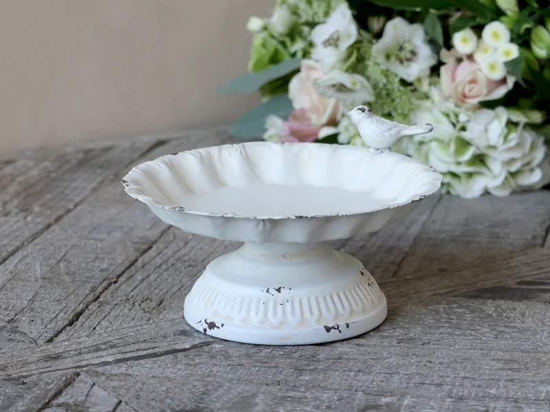 Chic Antique Vogelbad auf Fuß