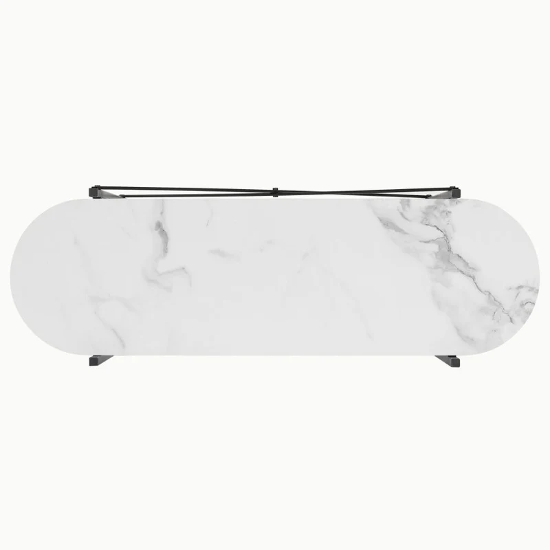 Moderne Design Konsole MARMOL-Plus 100cm weiss Marmor-Optik
