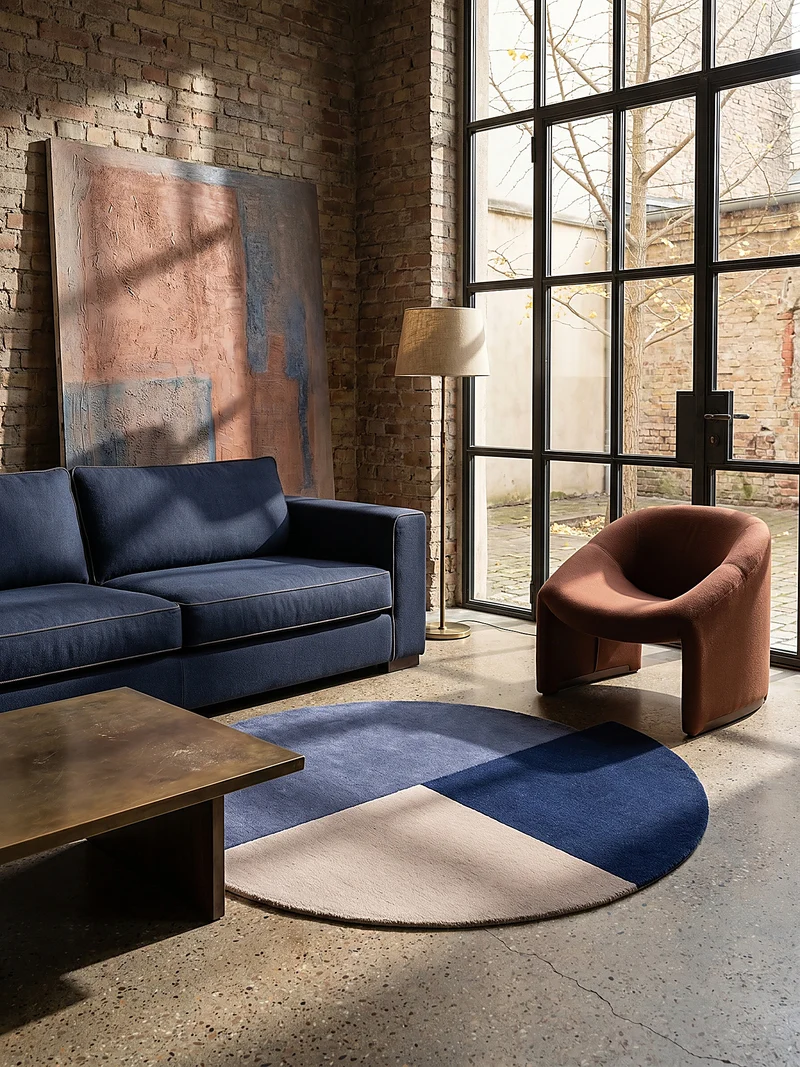 Wollteppich Segment Muster, Geometrisch, Wohnzimmer