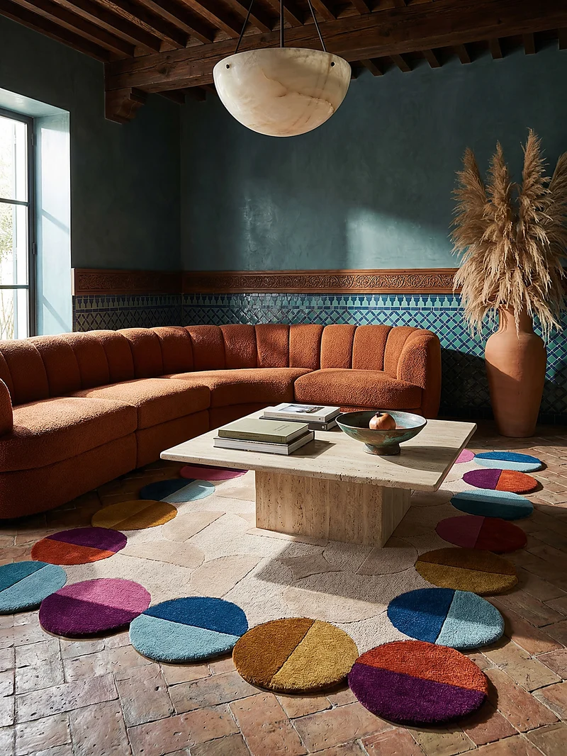 Wollteppich Scallop Muster, Geometrisch, Wohnzimmer