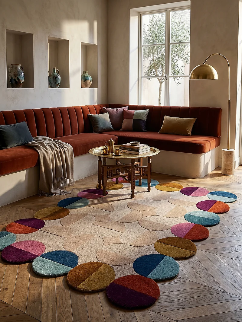 Wollteppich Scallop Muster, Geometrisch, Wohnzimmer