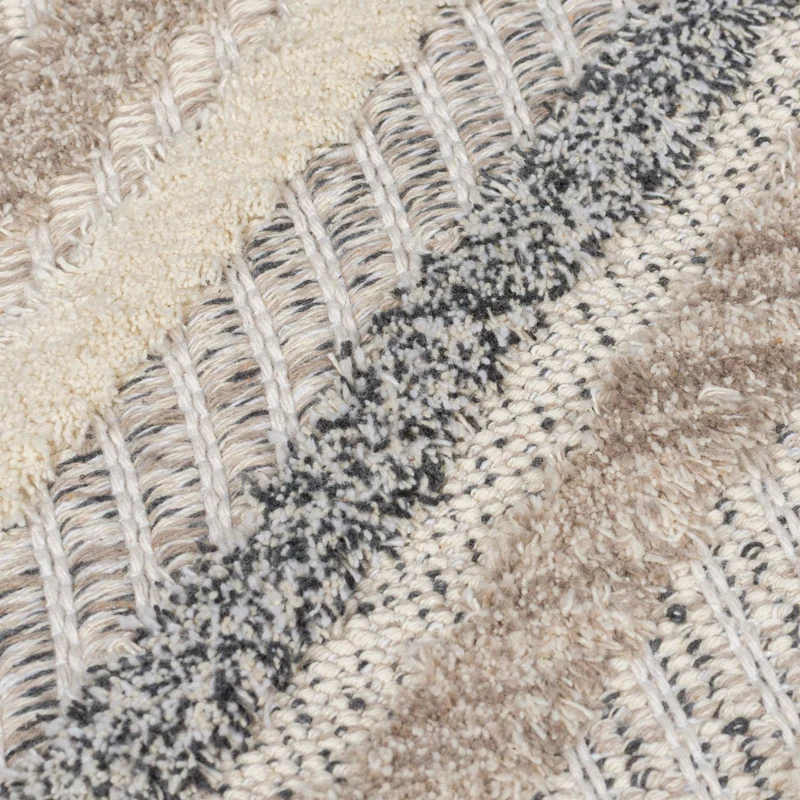 Flachgewebe-Teppich Rautenstruktur · waschbar · 4 mm niedriges Profil