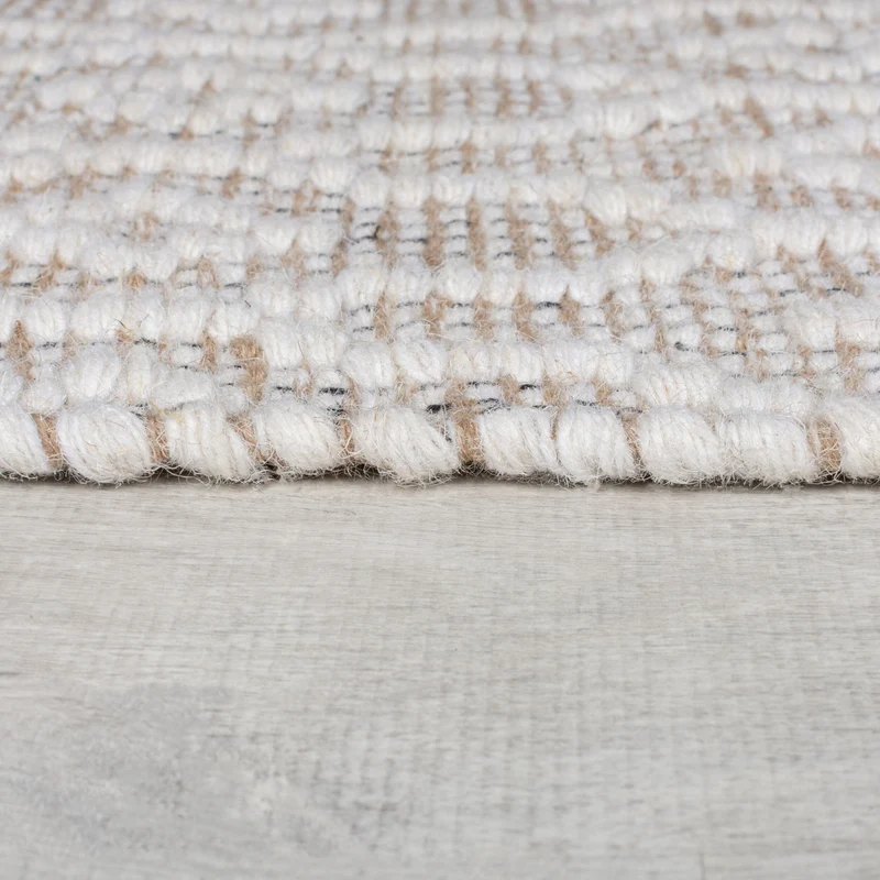 Teppich Wolle Kurzflor Diamant Muster, Wohnzimmer