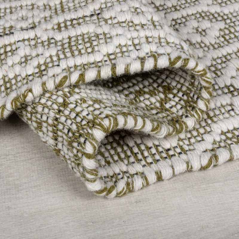 Teppich Wolle Kurzflor Diamant Muster, Wohnzimmer