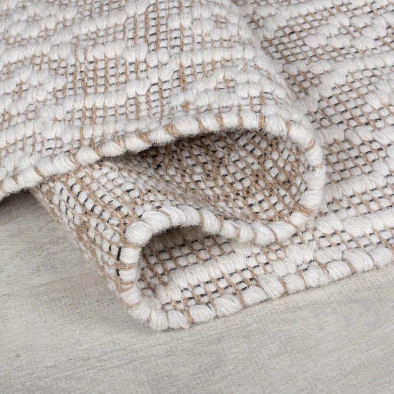 Teppich Wolle Kurzflor Diamant Muster, Wohnzimmer