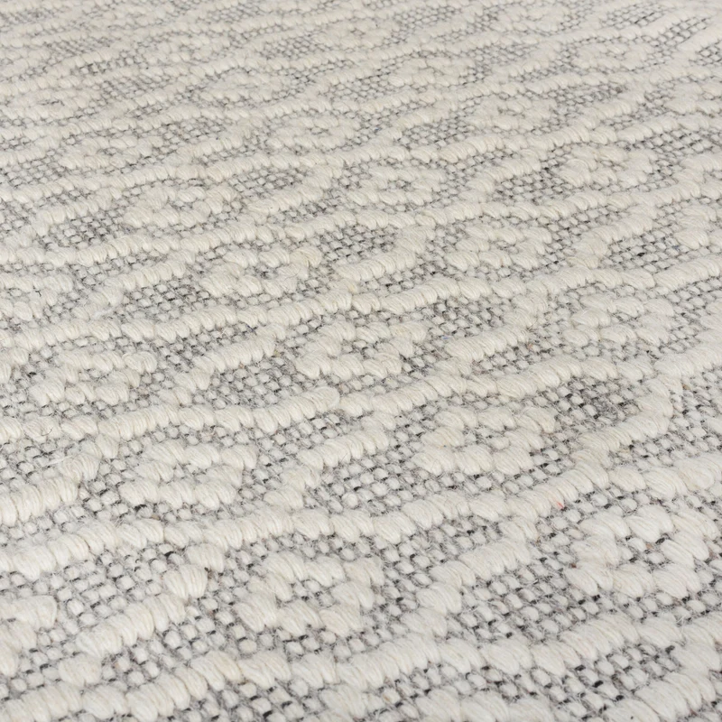 Teppich Wolle Kurzflor Diamant Muster, Wohnzimmer