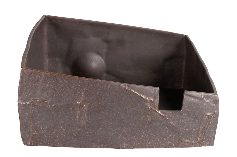 Casa Padrino Luxus Schale Braun 28 x 28 x H. 14 cm - Schale Shali aus Steingut in warmem Braun - Luxus Deko Accessoires