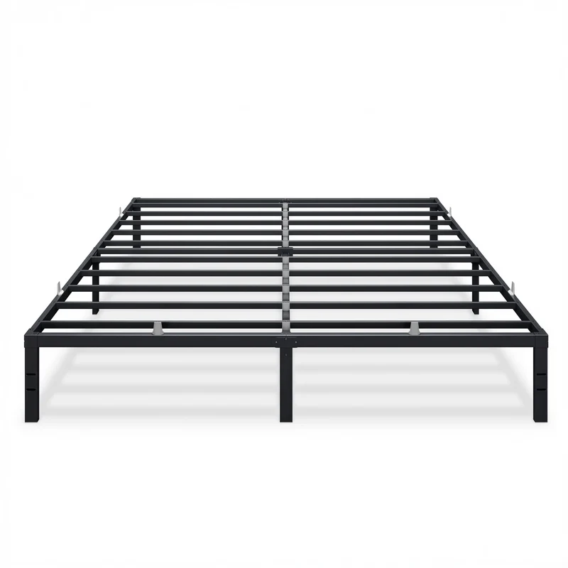 VASAGLE King Metal Bed Frame 14 Inches Tall, 1100 lb Weight Capacity, No Box Spring Needed, with Under-Bed Storage, Easy Setup, Heavy-Duty Platform Bed, Mattress Retainers, Matte Black
