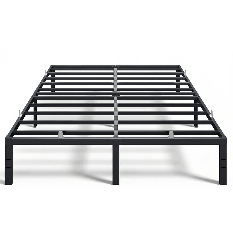 VASAGLE Queen Metal Bed Frame 14 Inches Tall, 1100 lb Weight Capacity, No Box Spring Needed, with Under-Bed Storage, Easy Setup, Heavy-Duty Platform Bed, Mattress Retainers, Matte Black
