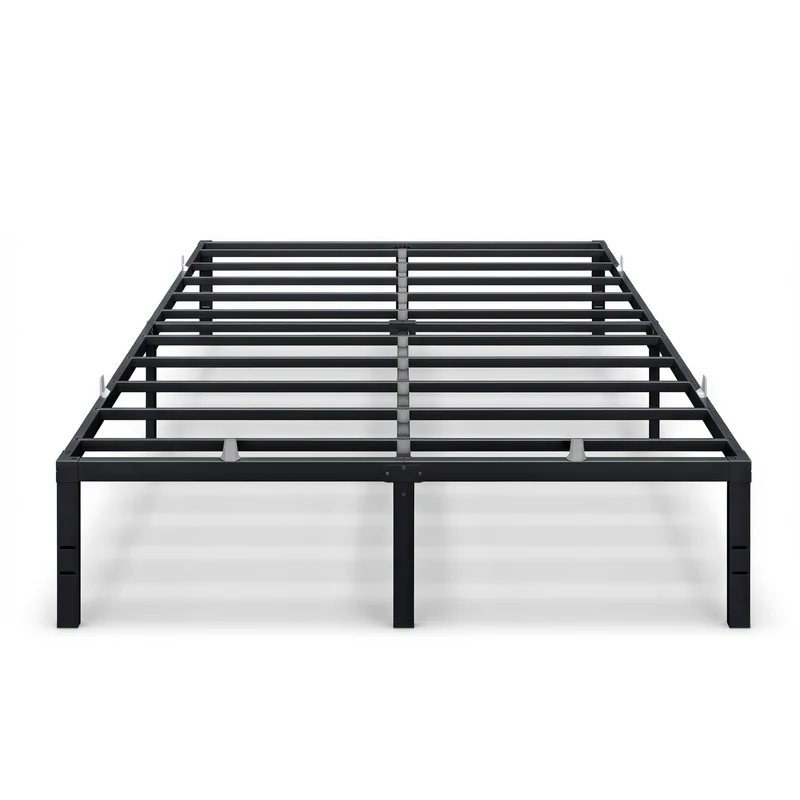 VASAGLE Queen Metal Bed Frame 16 Inches Tall, 1100 lb Weight Capacity, No Box Spring Needed, with Under-Bed Storage, Easy Setup, Heavy-Duty Platform Bed, Mattress Retainers, Matte Black
