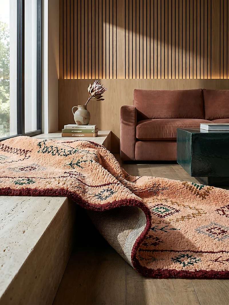 Wollteppich Hochflor Rauten, Ethno (Berber), Schlafzimmer
