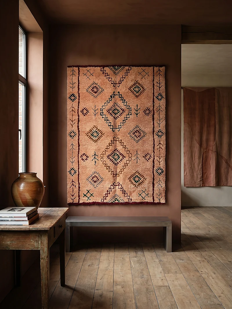 Wollteppich Hochflor Rauten, Ethno (Berber), Schlafzimmer