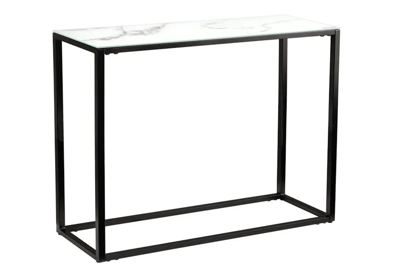 Design Konsole MARMO 110cm schwarz-weiss Marmor-Dekor