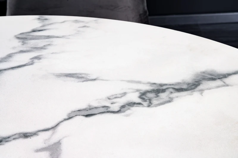 Eleganter Esstisch PARMA 120cm weiss marmoriert Keramik Made-in-Italy