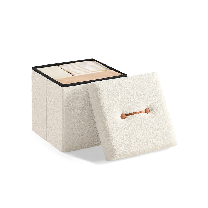 Puff Almacenaje Plegable Reposapiés