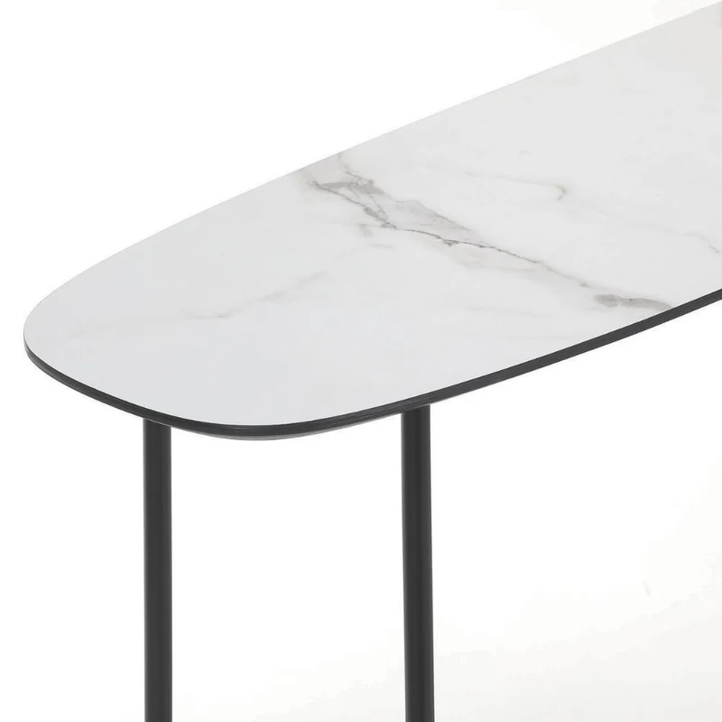 Moderne Design Konsole MARMOL 100cm weiss-schwarz Marmor-Optik