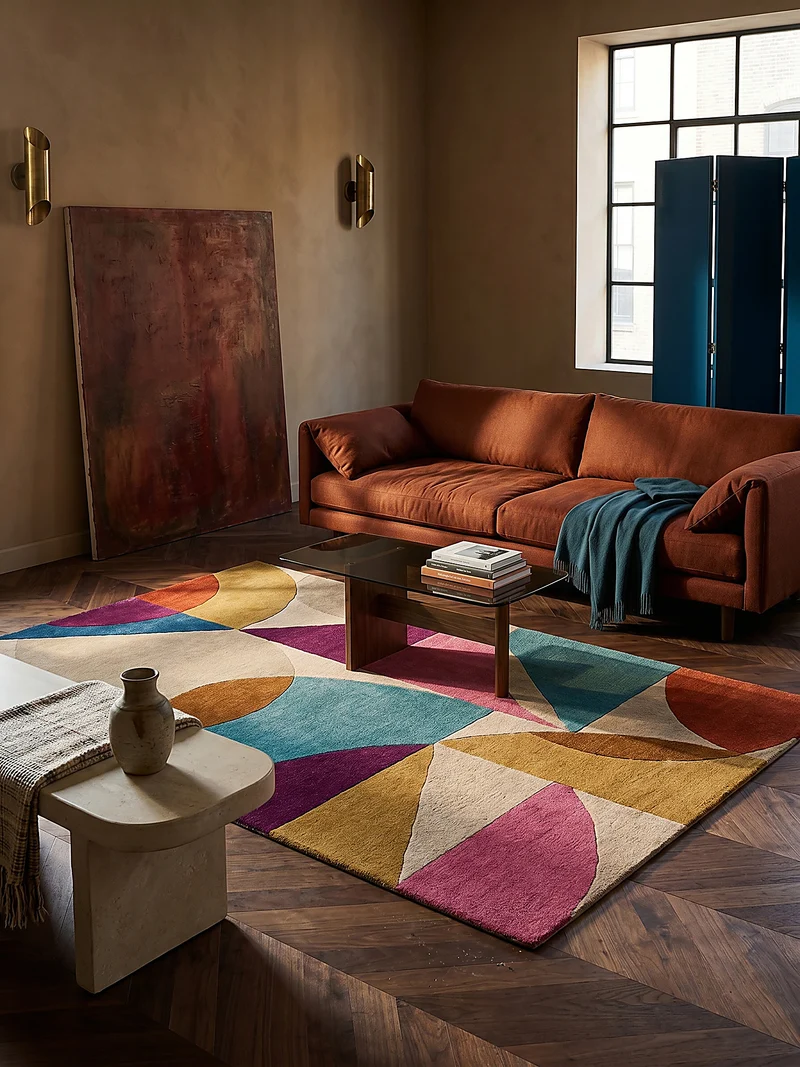 Wollteppich Abstrakt, Wohnzimmer