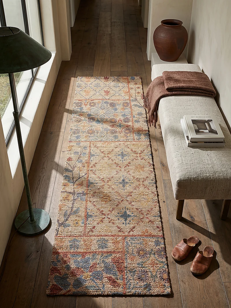 Teppich Jute Boho Patchwork, Wohnzimmer