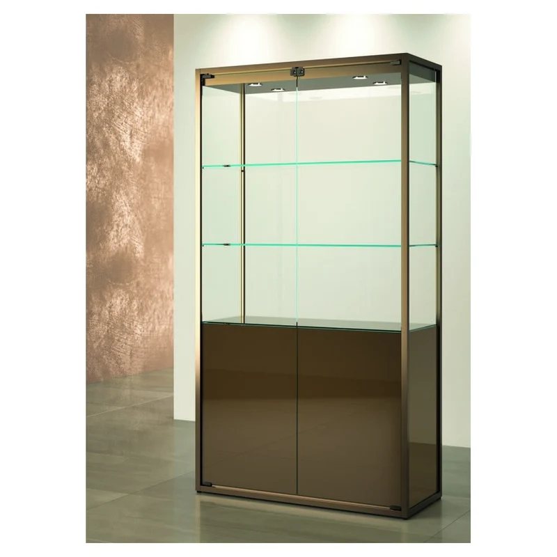 Casa Padrino Luxus Ladenvitrine 95 x 45 cm H. 190 cm mit 4 LED-Spots - Ladeneinrichtung - Boutique Möbel - Made in Italy