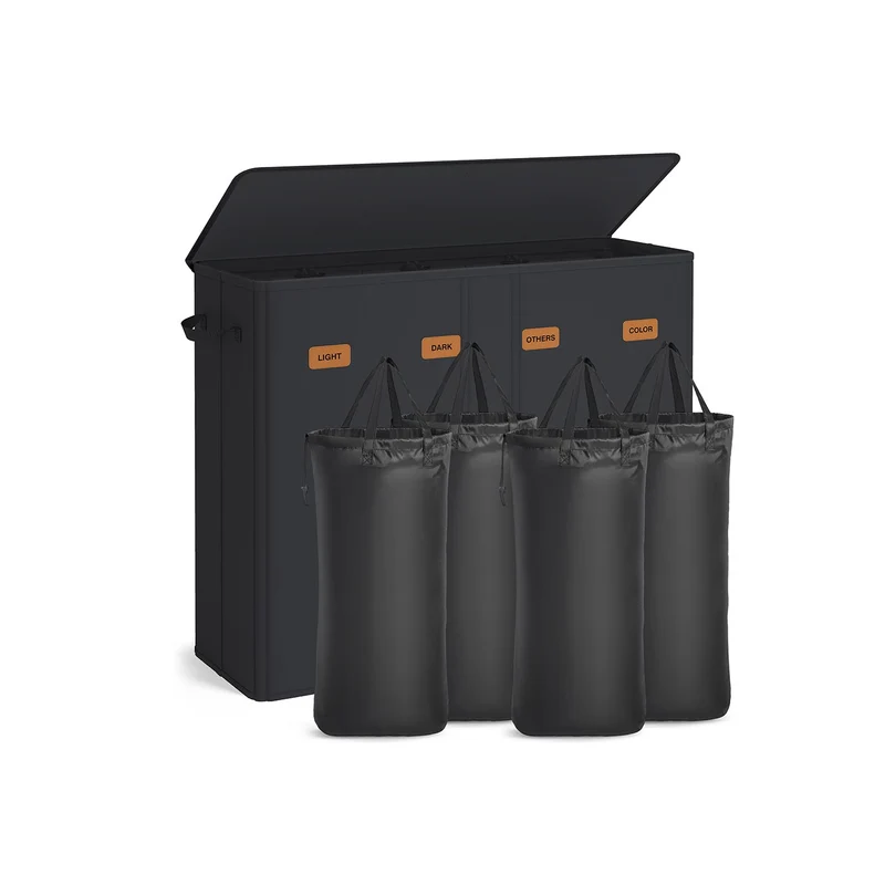 Cesto de ropa sucia con compartimentos tapa y bolsa lavable