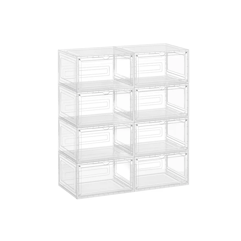 Cajas apilables para zapatos con puerta y diseño transparente