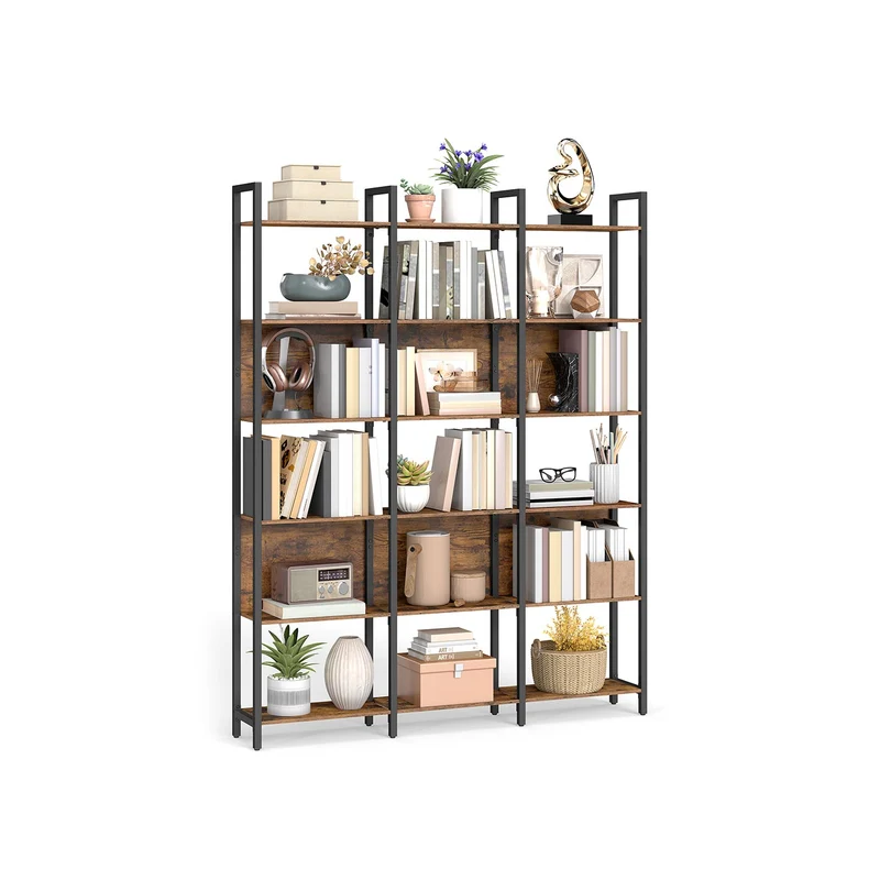 Librería de varios niveles estilo industrial para almacenamiento