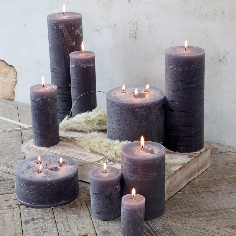Chic Antique – Macon Stumpenkerze rustikal 80 Std. Stone