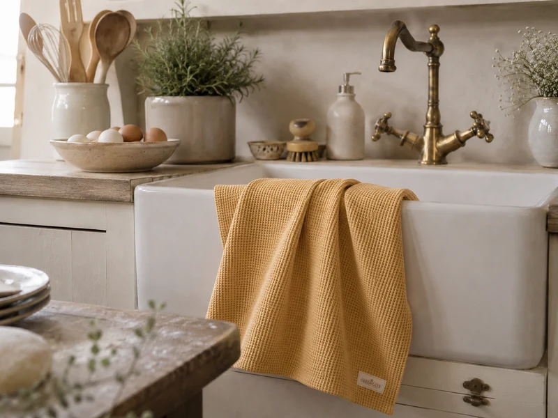 Chic Antique Éternel Geschirrtuch Honig mit Waffelstruktur