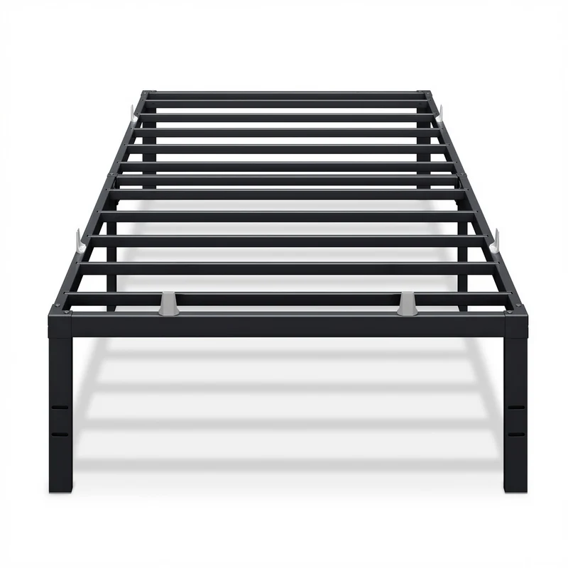 VASAGLE Twin Metal Bed Frame 16 Inches Tall, 1100 lb Weight Capacity, No Box Spring Needed, with Under-Bed Storage, Easy Setup, Heavy-Duty Platform Bed, Mattress Retainers, Matte Black