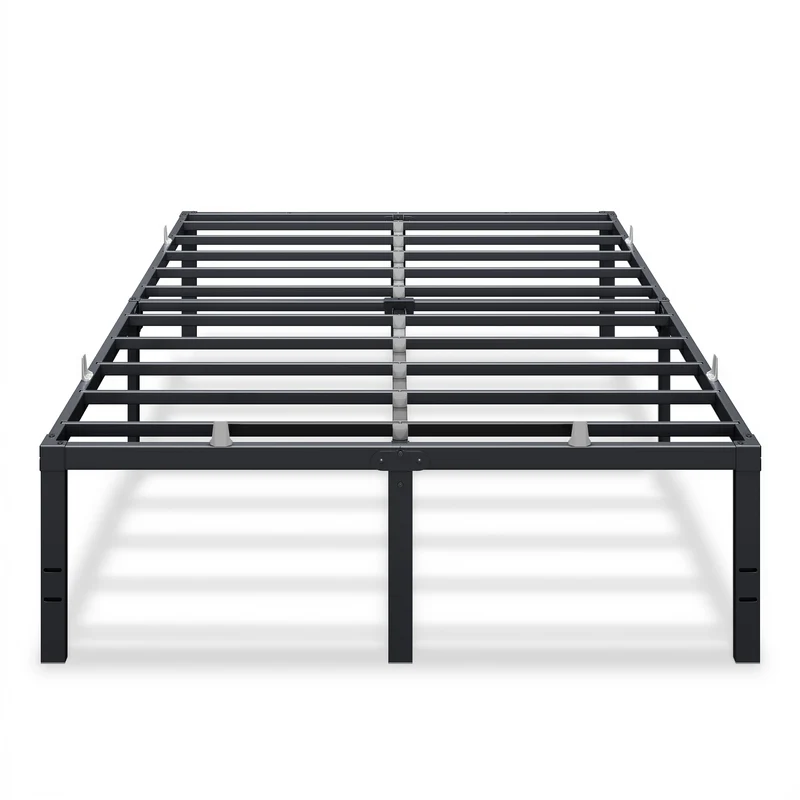 VASAGLE Full Metal Bed Frame 18 Inches Tall, 1100 lb Weight Capacity, No Box Spring Needed, with Under-Bed Storage, Easy Setup, Heavy-Duty Platform Bed, Mattress Retainers, Matte Black